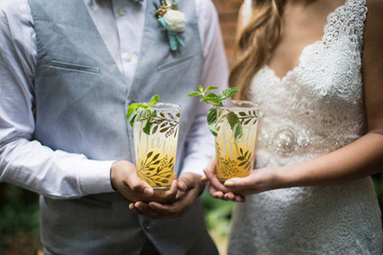 Yellow calligraphed cocktails