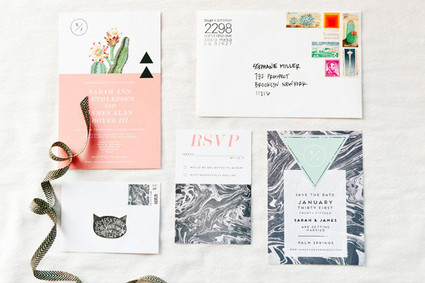 Palm Springs Wedding Modern Invitation Set Inspiration