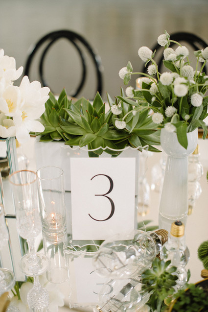 Modern Green and White Table Number Inspiration