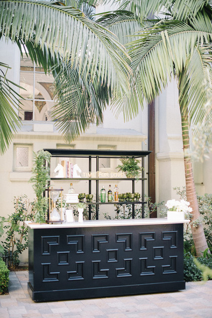 Modern Green and White Wedding Bar Inspiration