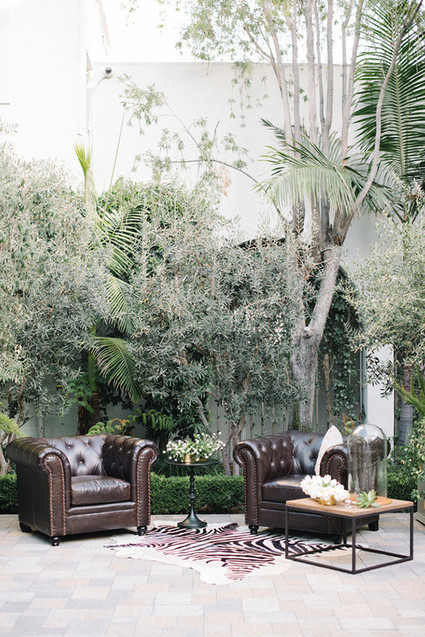 Modern Green and White Wedding Lounge Area