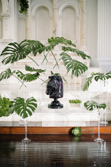 Modern Green and White Wedding Decor