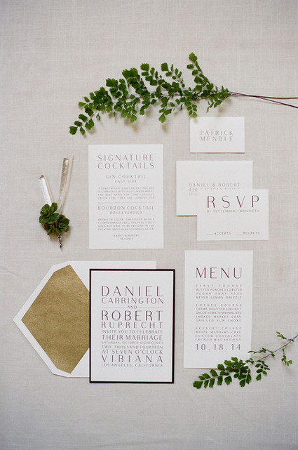 Modern Green and White Same Sex Wedding Invitiation Inspiration