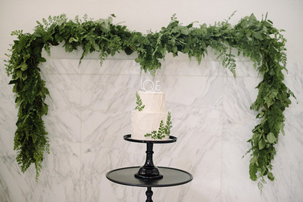 Modern Green and White Same Sex Wedding Cake Inspiration