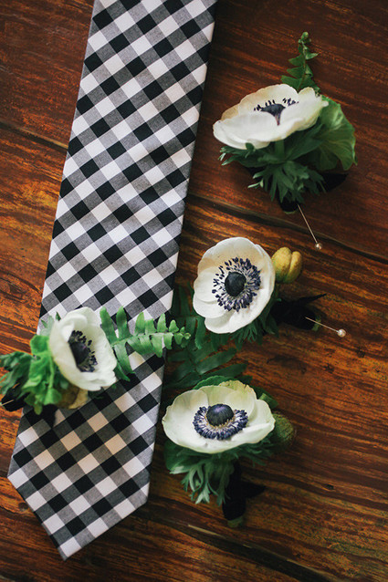 Kate Spade Inspired Wedding Boutonnieres