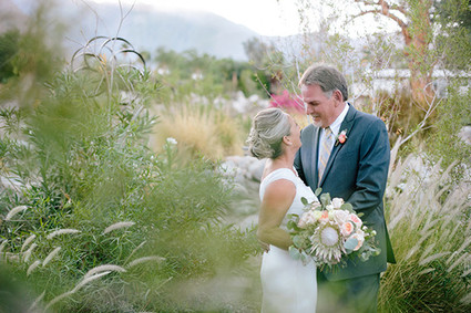 Intimate Desert Chic Palm Springs Wedding Portrait