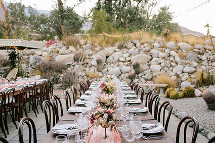 Intimate Desert Chic Palm Springs Wedding Reception