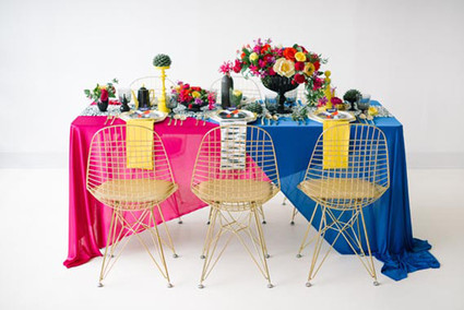 DVF Bridesmaid Party Inspiration Colorful Tablescape Inspiration