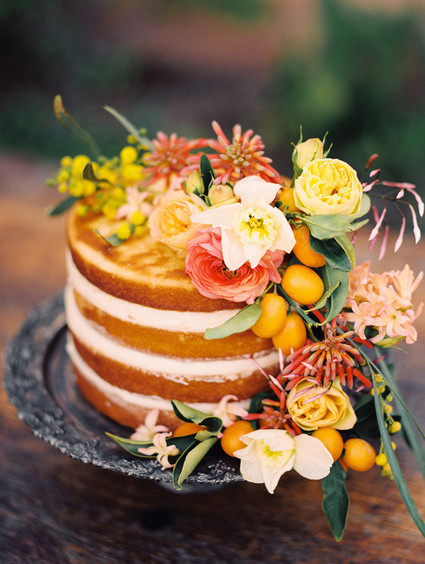 Romantic Mediterranean Wedding Naked Cake Inspiration