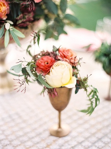 Copper & Coral Wedding Florals