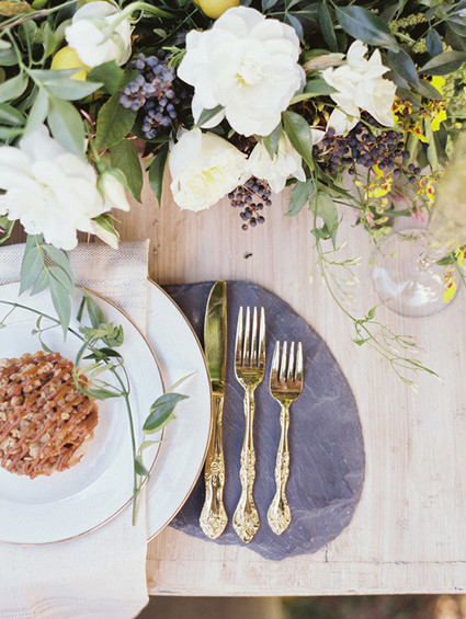 Intimate Outdoor Rehearsal Dinner Place Setting Inspiration