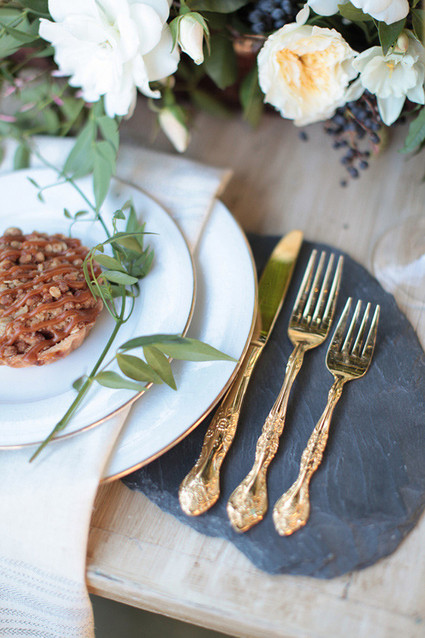 Intimate Outdoor Rehearsal Dinner Flatware Inspiration