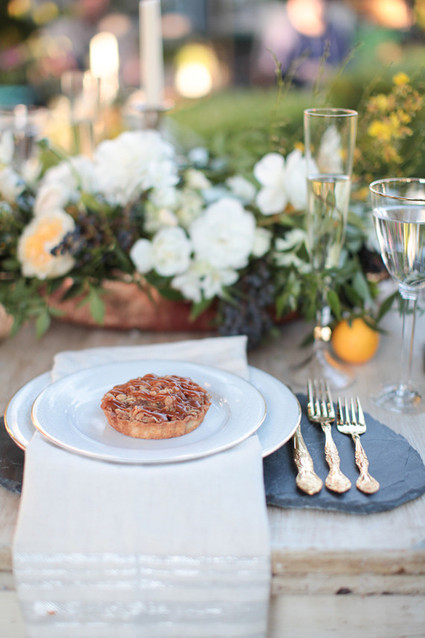 Intimate Outdoor Rehearsal Dinner Place Setting Inspiration