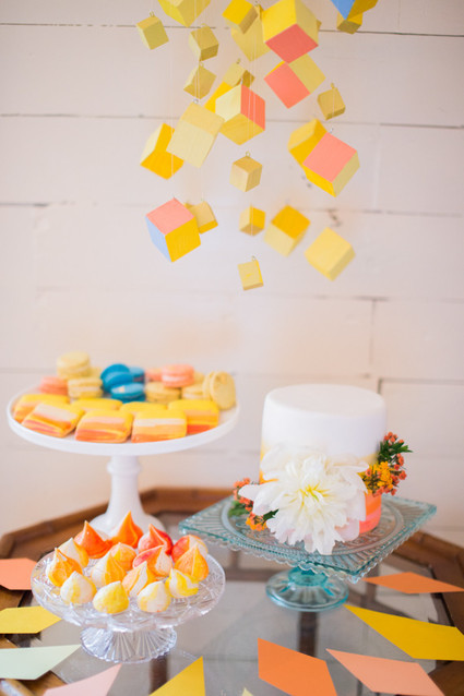 Bright, modern dessert table