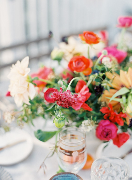 Colorful intimate dinner party