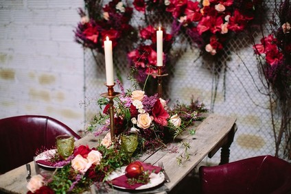 Industrial berry & marsala wedding inspiration Inspiration