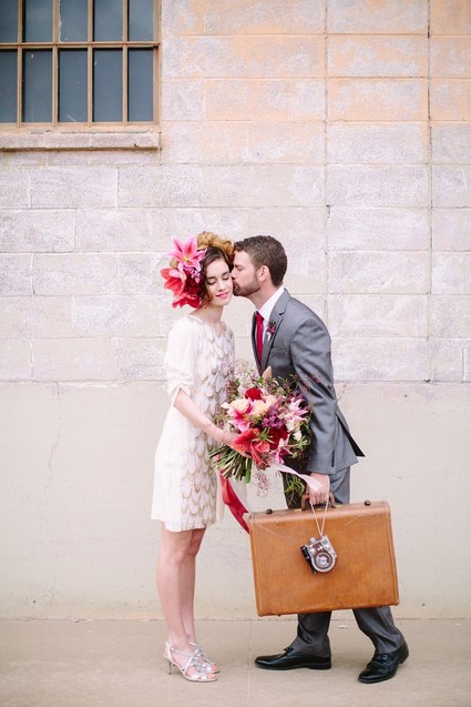 Industrial berry & marsala wedding inspiration Inspiration