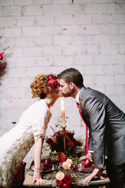 Industrial berry & marsala wedding inspiration Inspiration