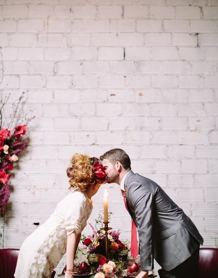Industrial berry & marsala wedding inspiration Inspiration