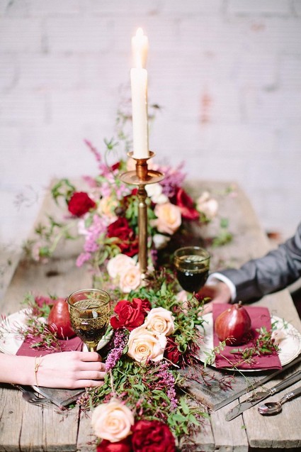 Industrial berry & marsala wedding inspiration Inspiration