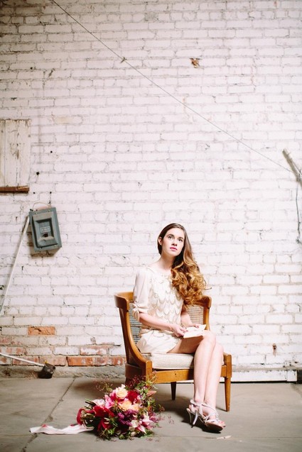 Industrial berry & marsala wedding inspiration Inspiration
