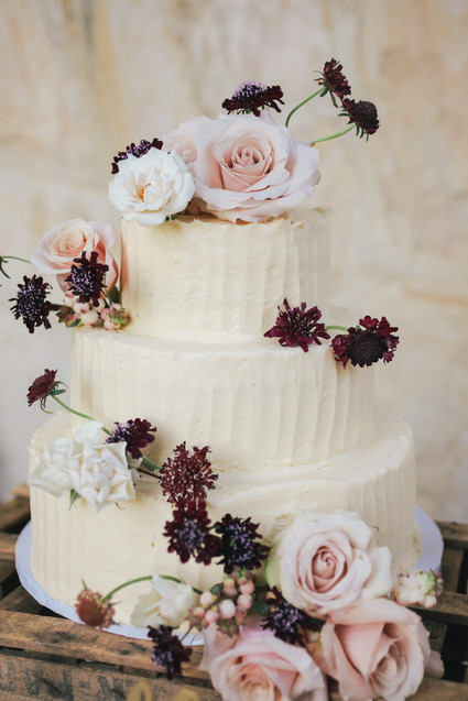 White and floral wedding cake