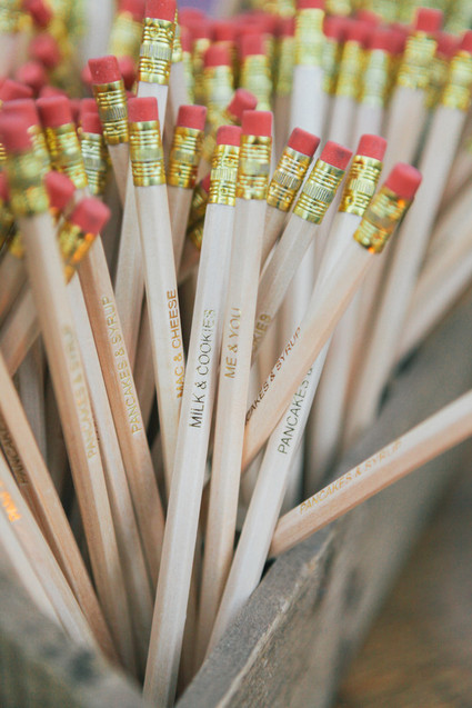 Custom pencil wedding favors