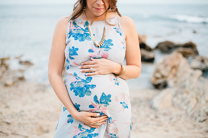 Beach maternity photos by Megan Welker