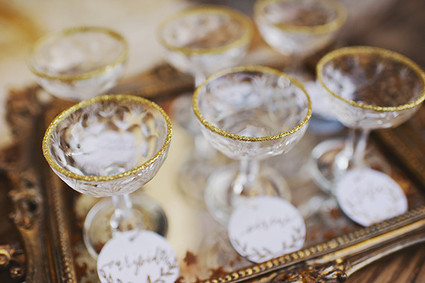 Gold rimmed cocktails