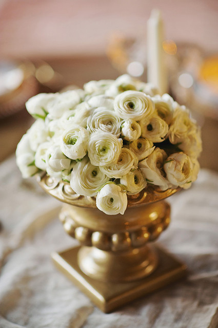 White ranunculus centerpiece