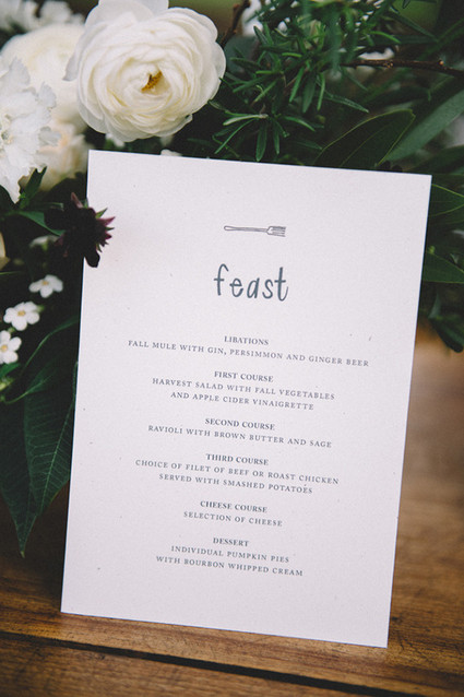 Kinfolk inspired menu Inspiration