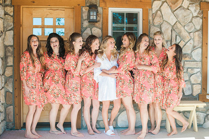 Colorful bridal party robes Inspiration