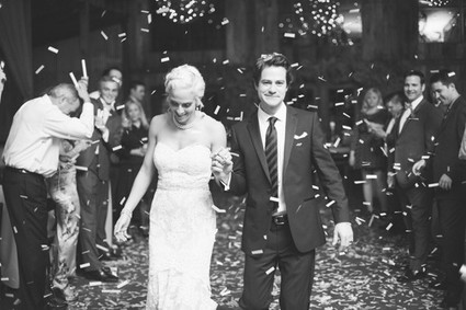 Black and white reception portrait