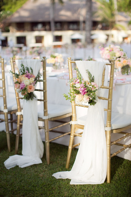 Pink and blush floral chair decor