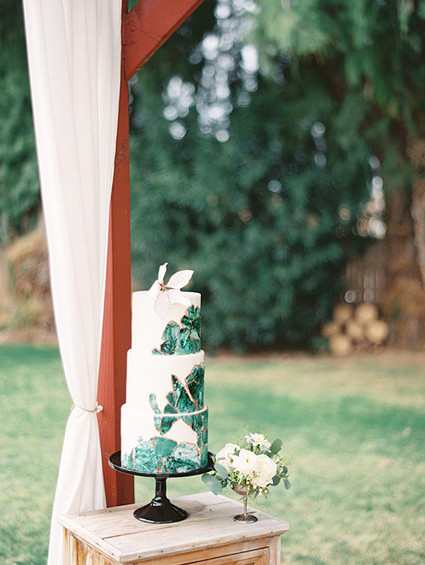 White and green cake