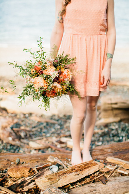 Coral and peach bouquet