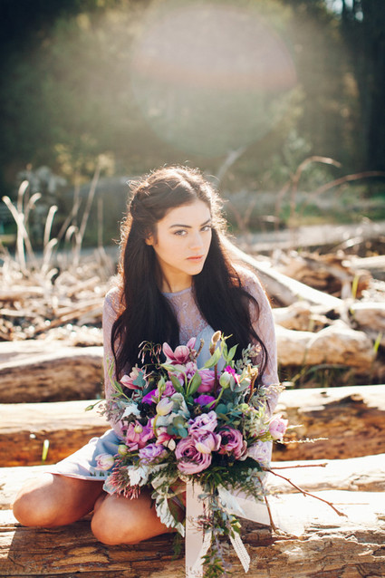 Purple bohemian inspired bouquet