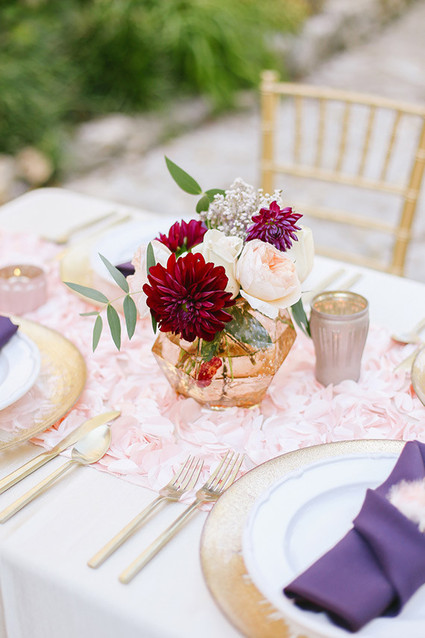 Colorful plum centerpiece Inspiration