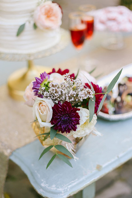 Colorful plum centerpiece Inspiration