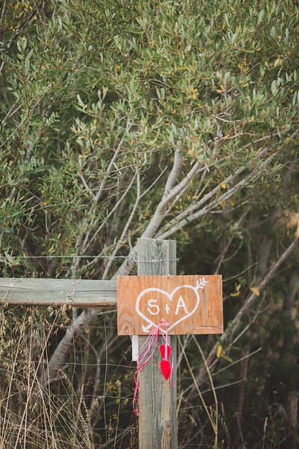 Rustic wood wedding signage