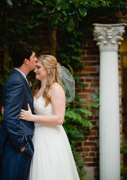 Courtyard wedding portrait