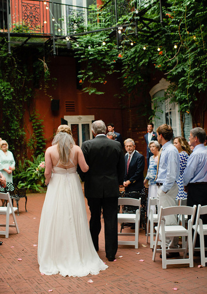 Bride walking down the aisle