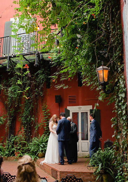 Courtyard wedding portrait