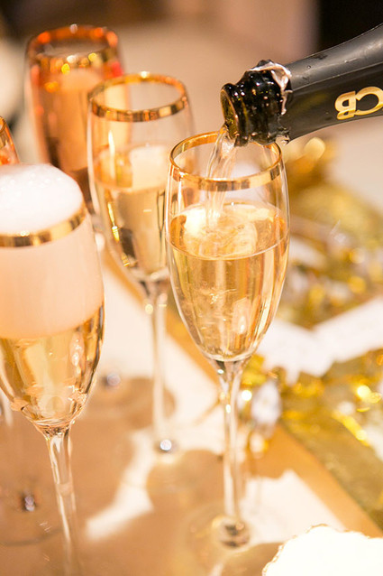 Gold rimmed champagne