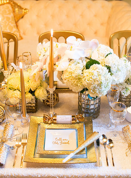 New Years gold place setting Inspiration
