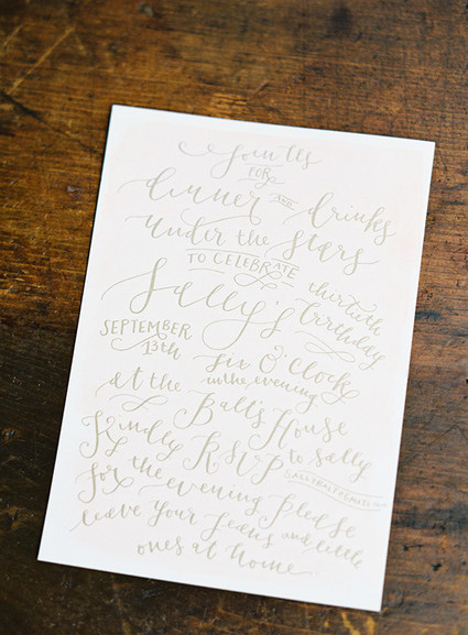 White and gold dinner party invitation