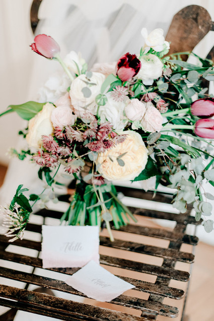 White and pink bridal bouquet