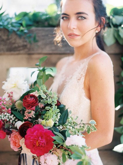 Marsala and pink bridal bouquet