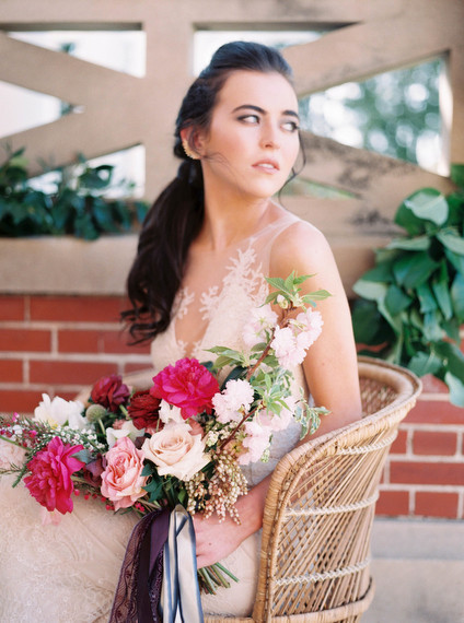 Marsala and pink bridal bouquet