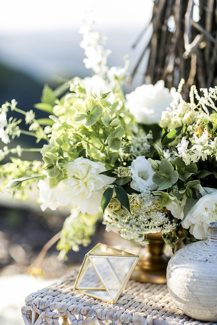 White wedding decor and flowers